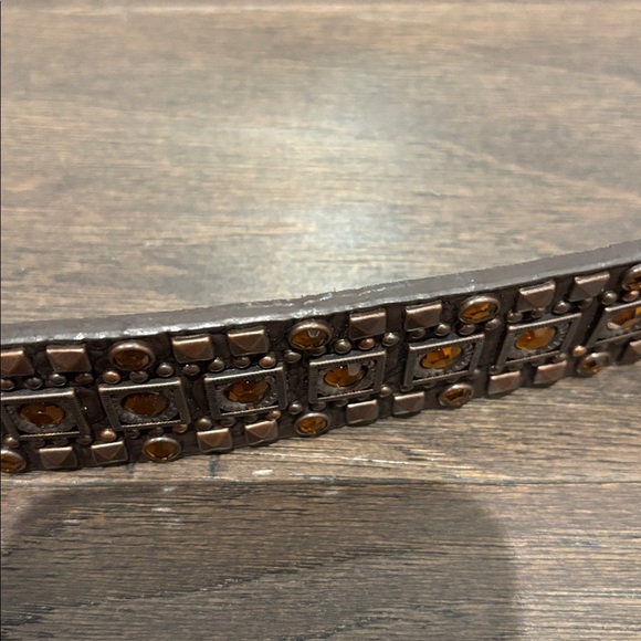 Nomad Genuine Leather Rhinestone and Metal studded,heavy floral removable buckle main image 5